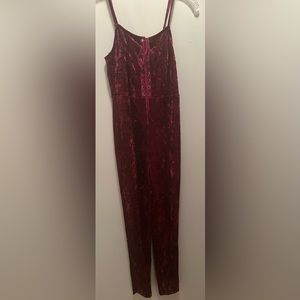 Forever 21 velour jumpsuit